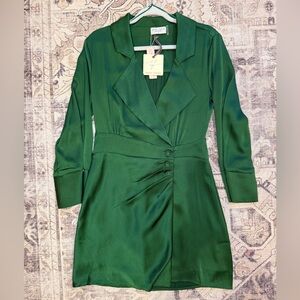 Dress Forum Deep Green Long Sleeve Wrap Dress NWT